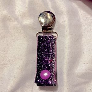 Purple glitter tubie IV feeding oxygen tube clips